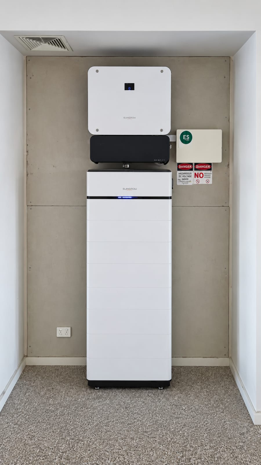 Gold Coast Sungrow inverter and battery garage install Untapped Energy