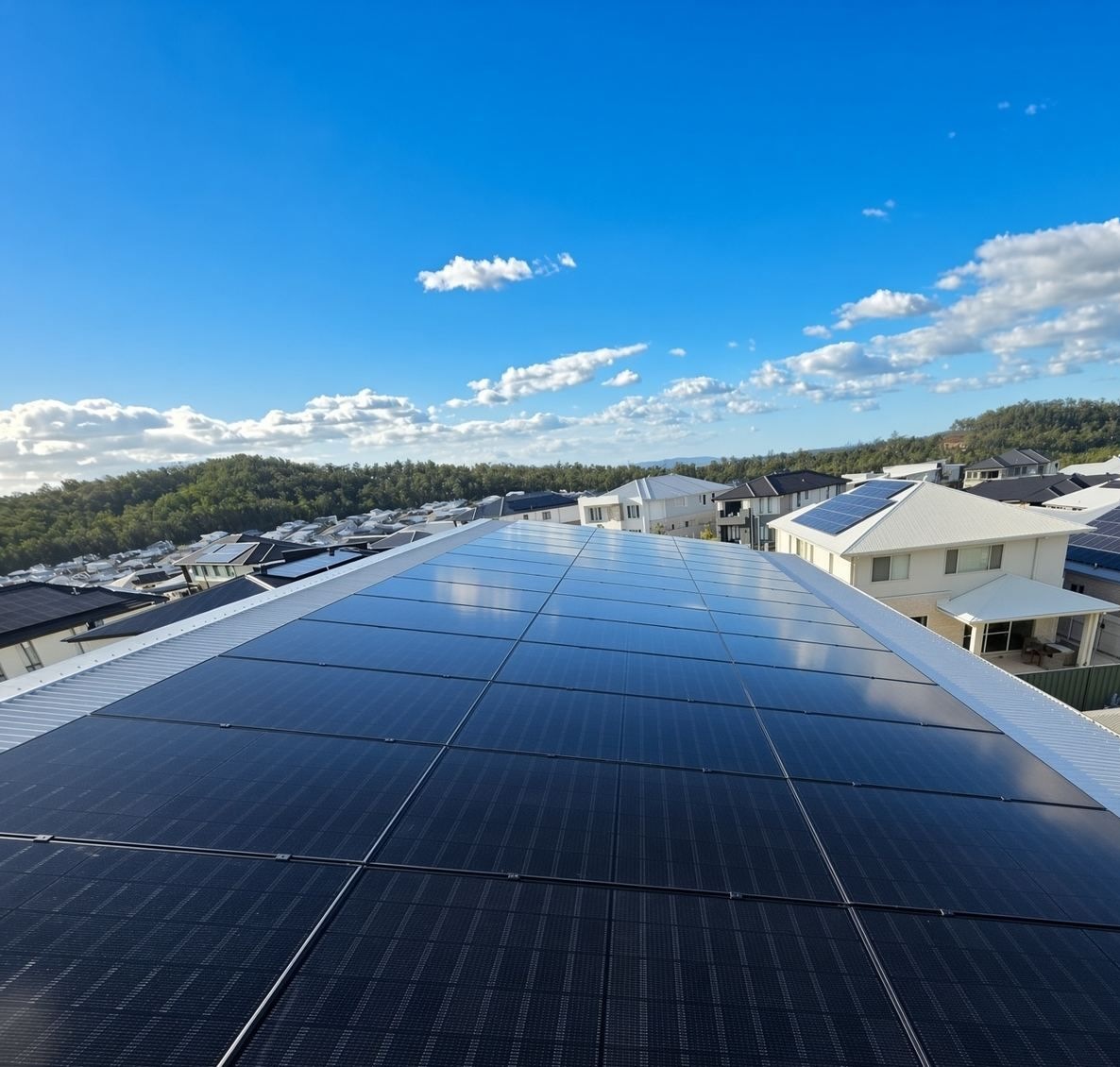 Solar array installed on a metal roof