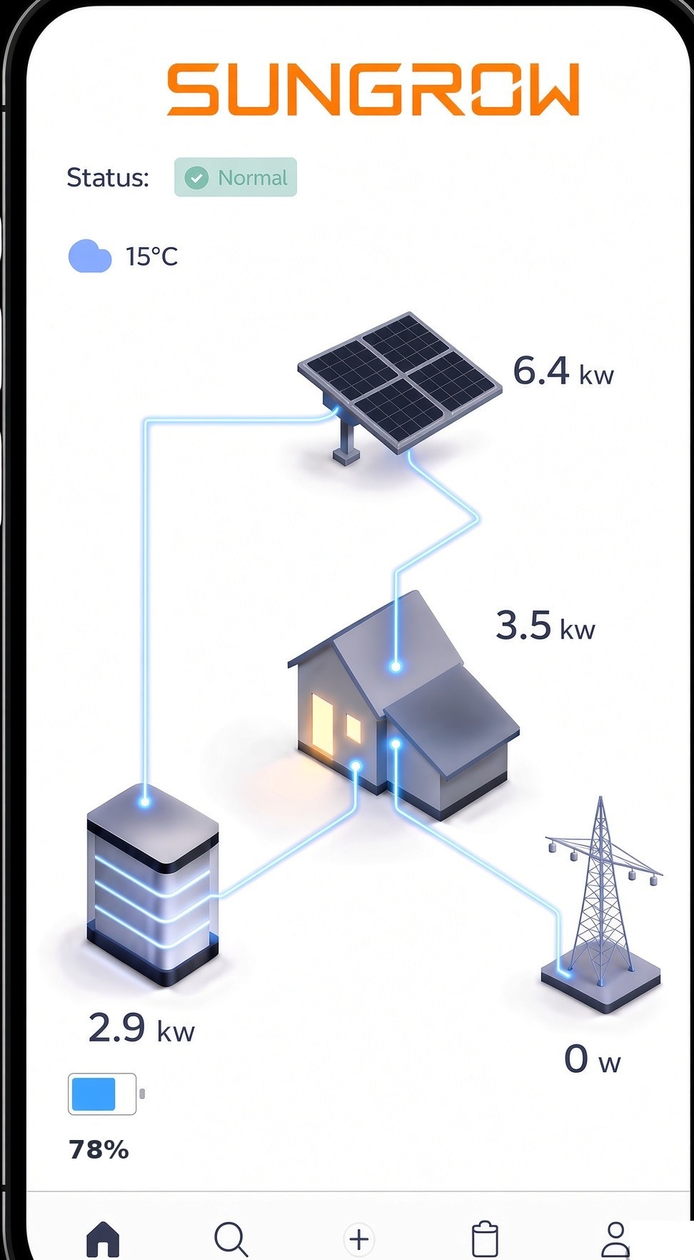 Sungrow iSolarCloud app Gold Coast home battery monitoring