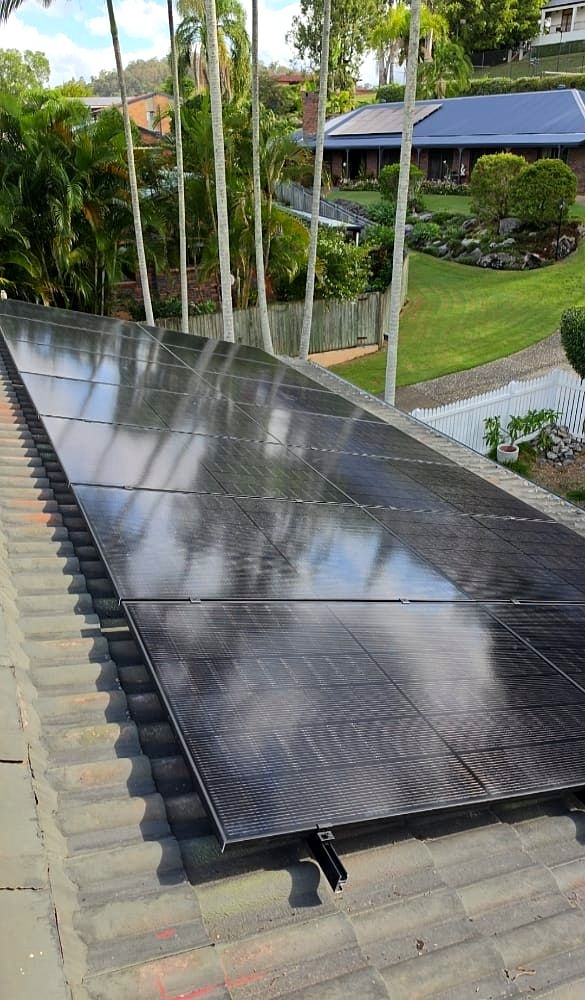 Solar array on a tile roof